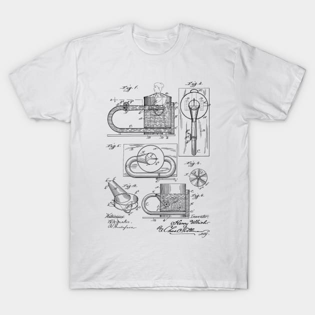 Water Massage Vintage Patent Hand Drawing T-Shirt by TheYoungDesigns